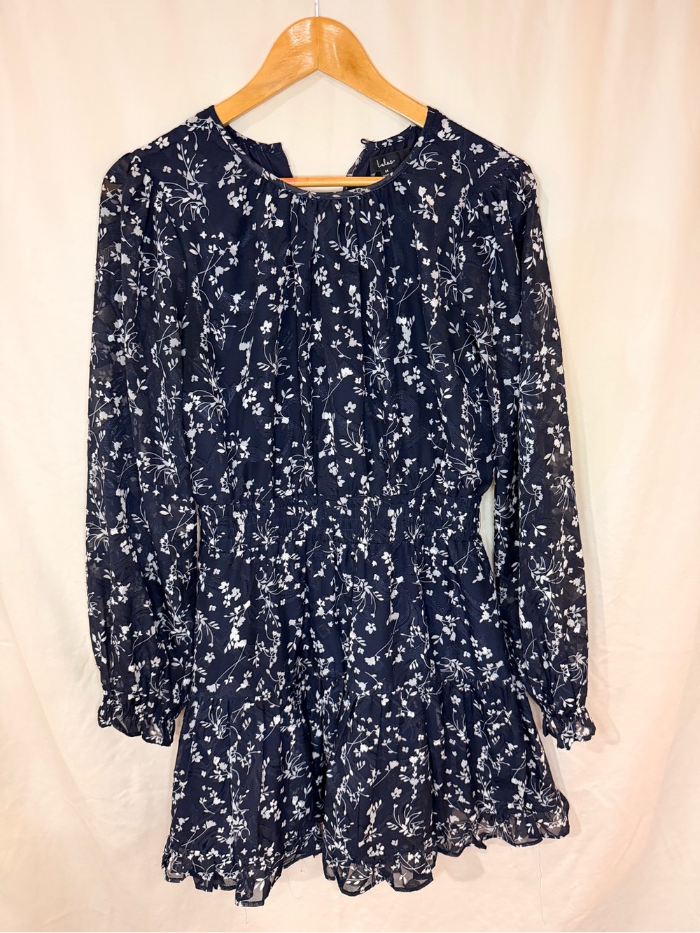 Lulu's Navy & White Floral Mini Dress